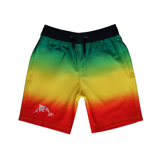 Bob Marlin Board Shorts Rasta Flag - Youth