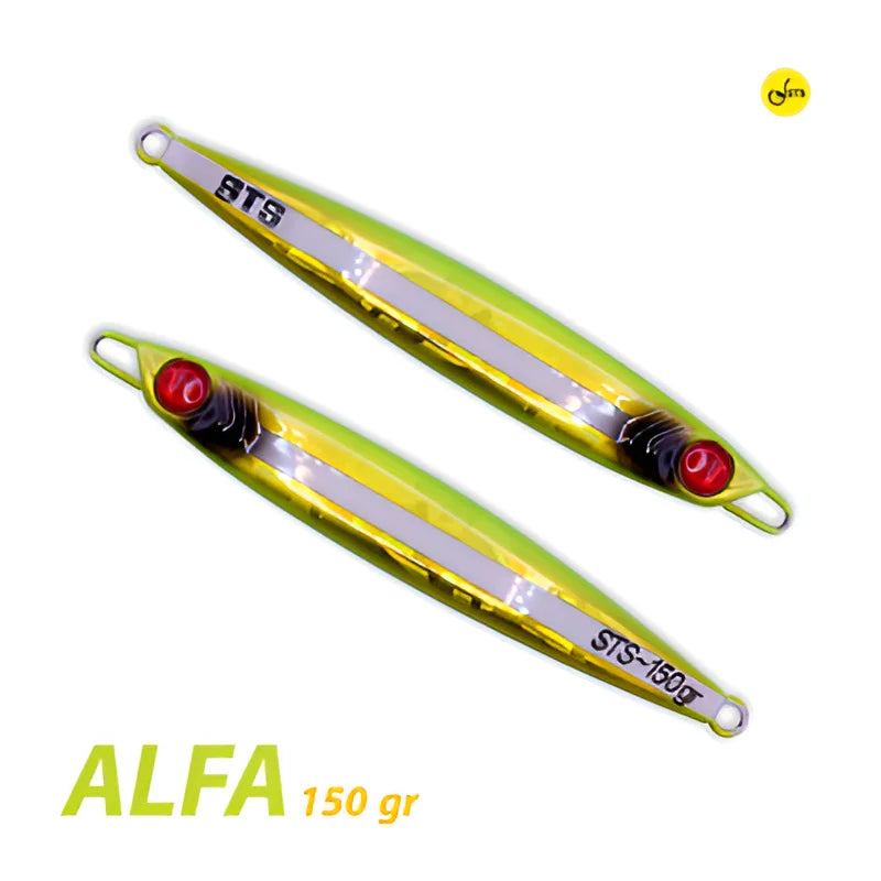Sts Alfa Jigs - Metal Jig - LEMON WITH LINE, 150G