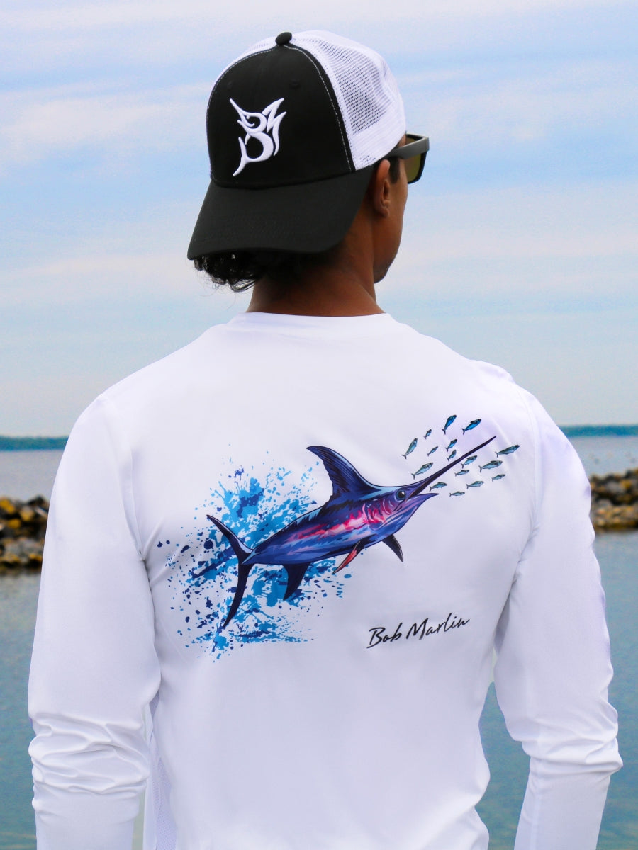 Bob Marlin Performance Shirt Sword Rebel White (view 2 of 3)