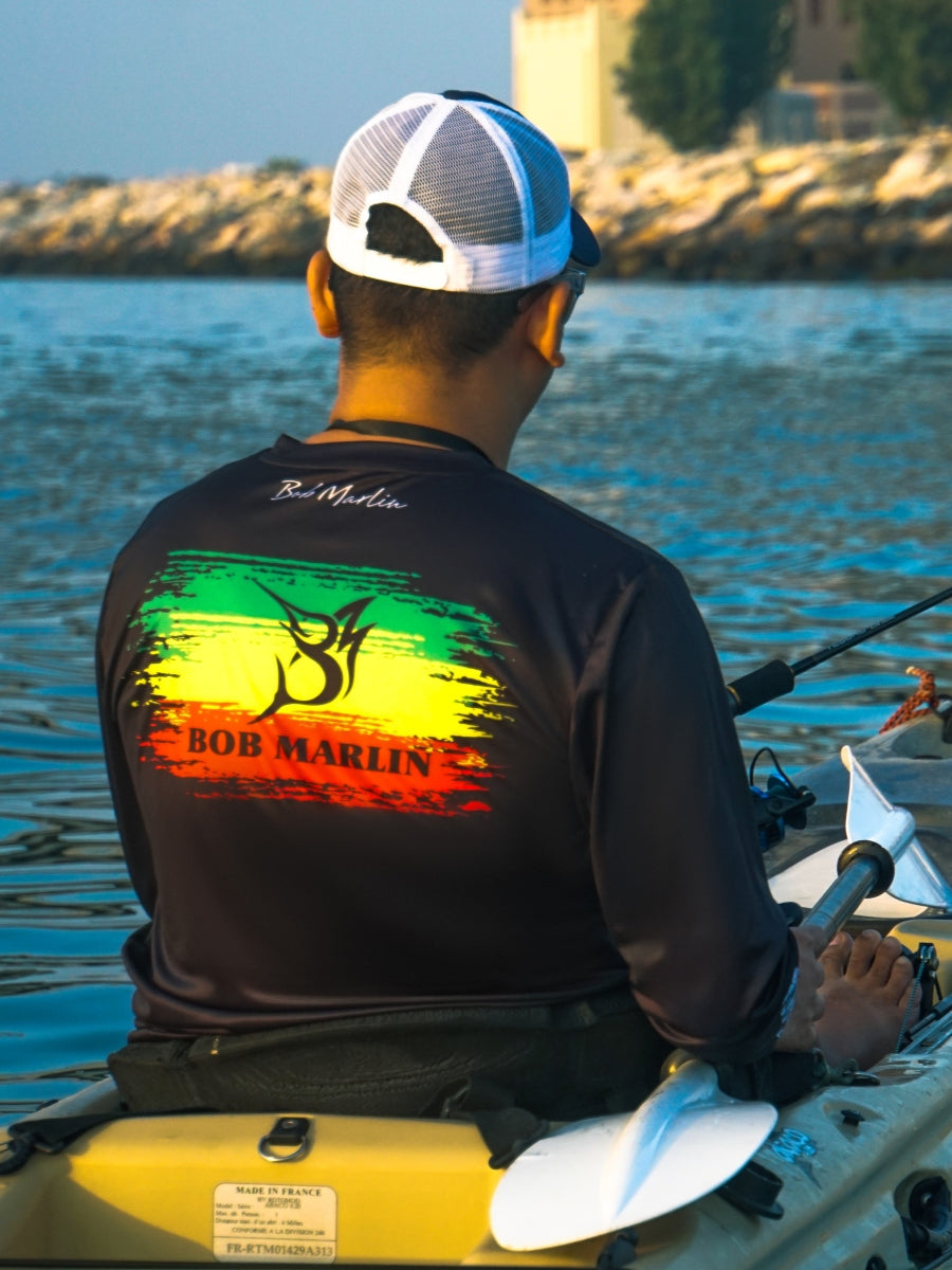 Bob Marlin Performance Shirt Rasta Flag Black (view 2 of 3)