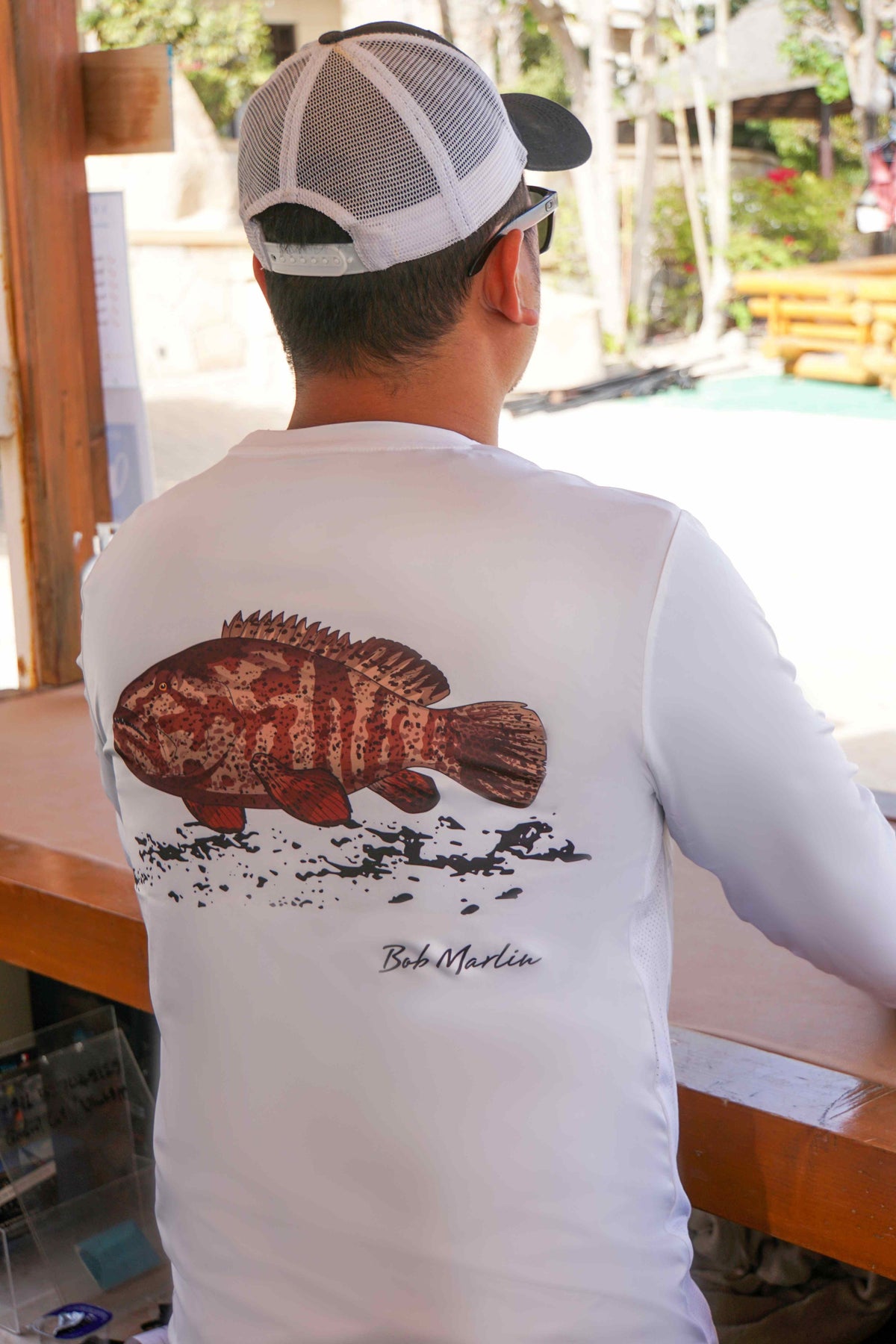 Bob Marlin Performance Shirt Natty Grouper White (view 2 of 3)