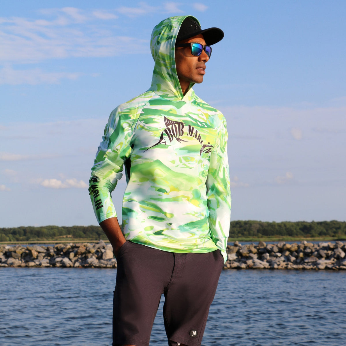 Bob Marlin Performance Hoody Green Storm (view 2 of 3)