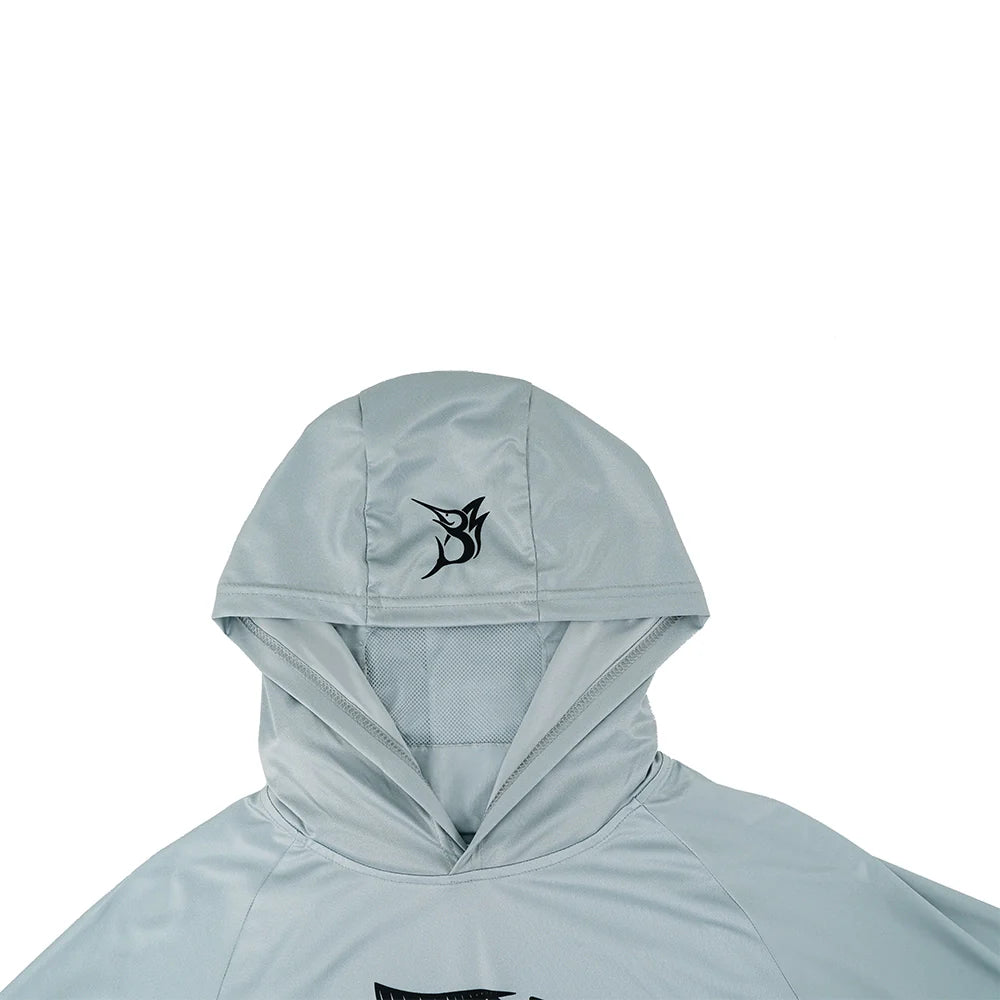 Bob Marlin Performance Hoody With Built-in Face Mask BM Grey - XXXL