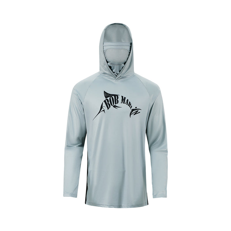 Bob Marlin Performance Hoody With Built-in Face Mask BM Grey (view 1 of 3)