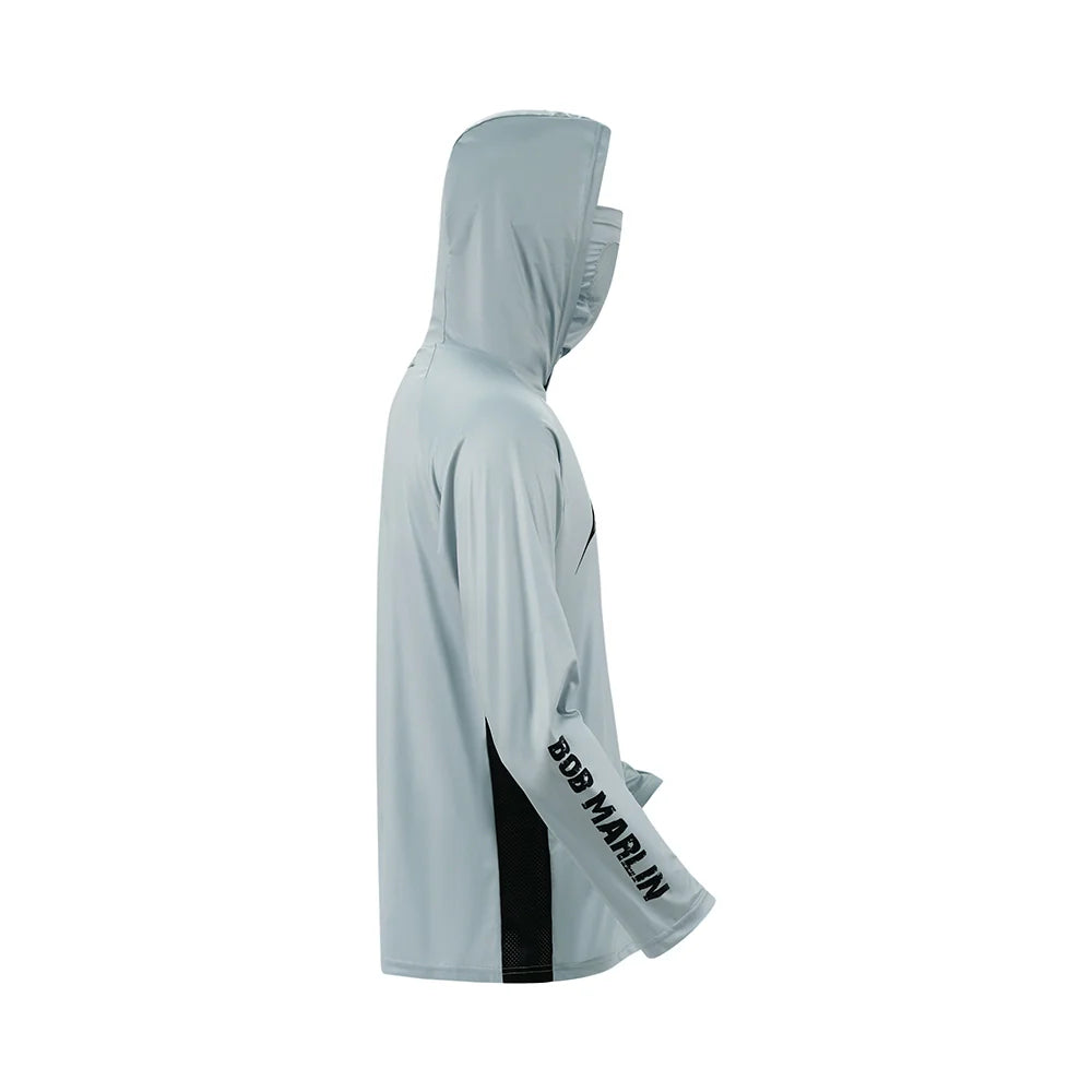 Bob Marlin Performance Hoody With Built-in Face Mask BM Grey - XXL