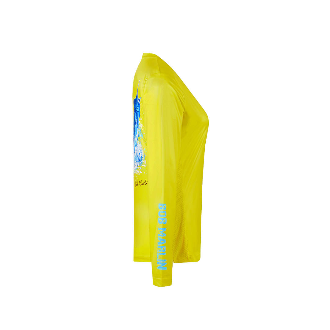 Bob Marlin Women's Performance Shirt Ocean Marlin Yellow (view 3 of 3)