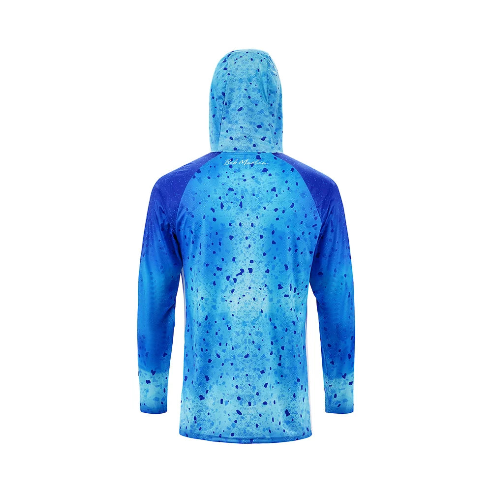 Bob Marlin Performance Hoody With Built-in Face Mask Bob Mahi Blue (view 3 of 3)