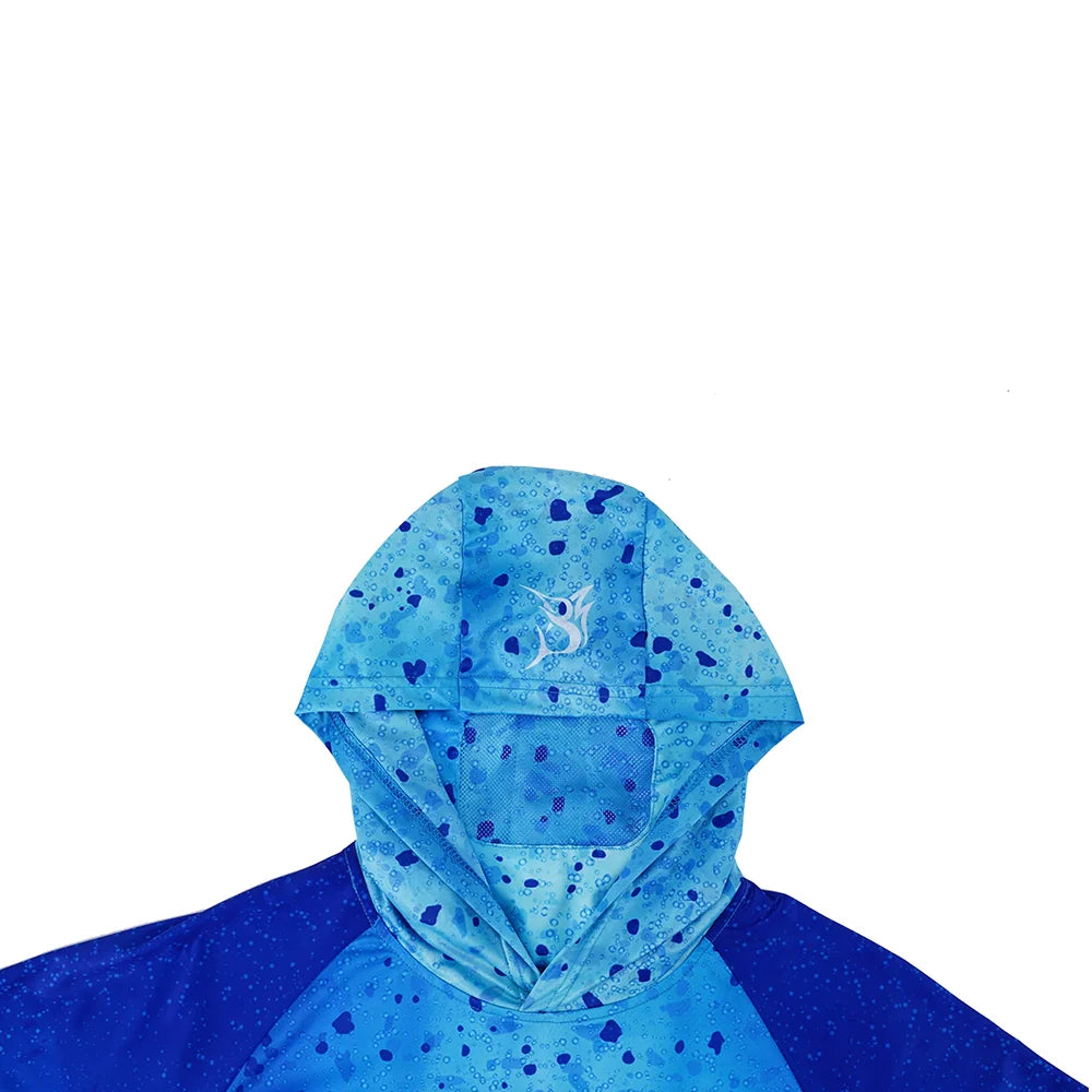 Bob Marlin Performance Hoody With Built-in Face Mask Bob Mahi Blue - XXXL