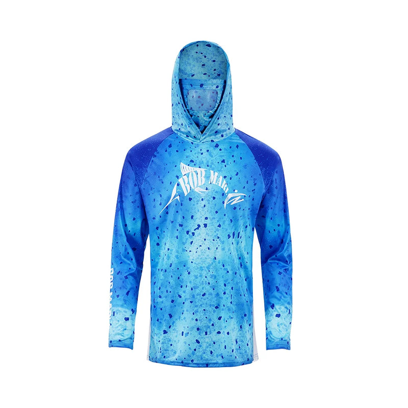 Bob Marlin Performance Hoody With Built-in Face Mask Bob Mahi Blue (view 1 of 3)
