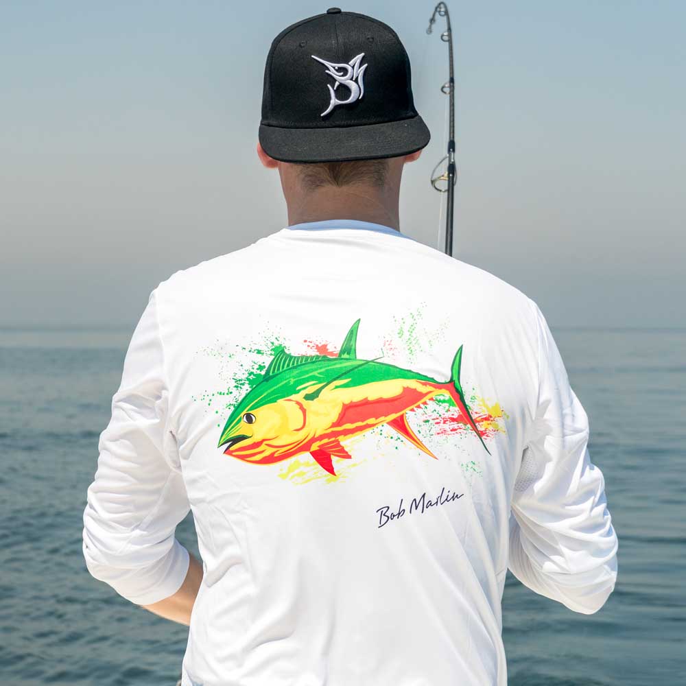 Bob Marlin Performance Shirt Rasta Tuna White (view 2 of 3)