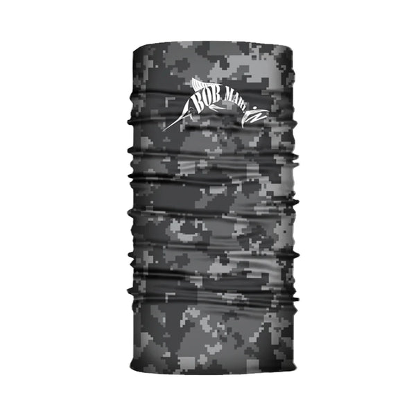 Bob Marlin Face Shield Digital Grey Camo – Performance fishing apparel designed for sun protection, comfort, and offshore durability.