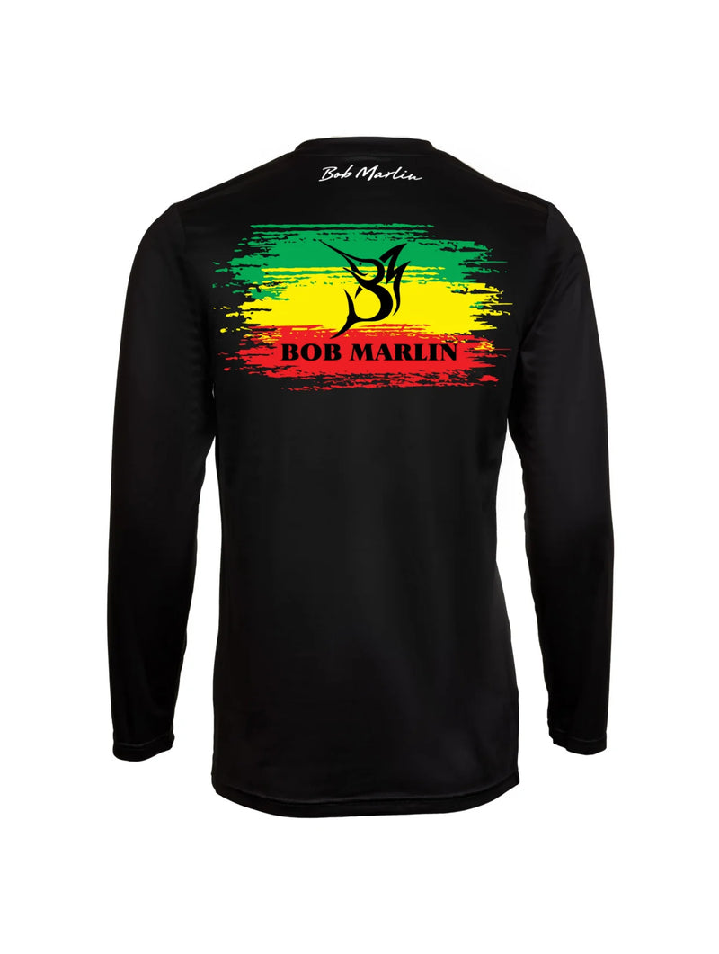 Bob Marlin Performance Shirt Rasta Flag Black (view 1 of 3)