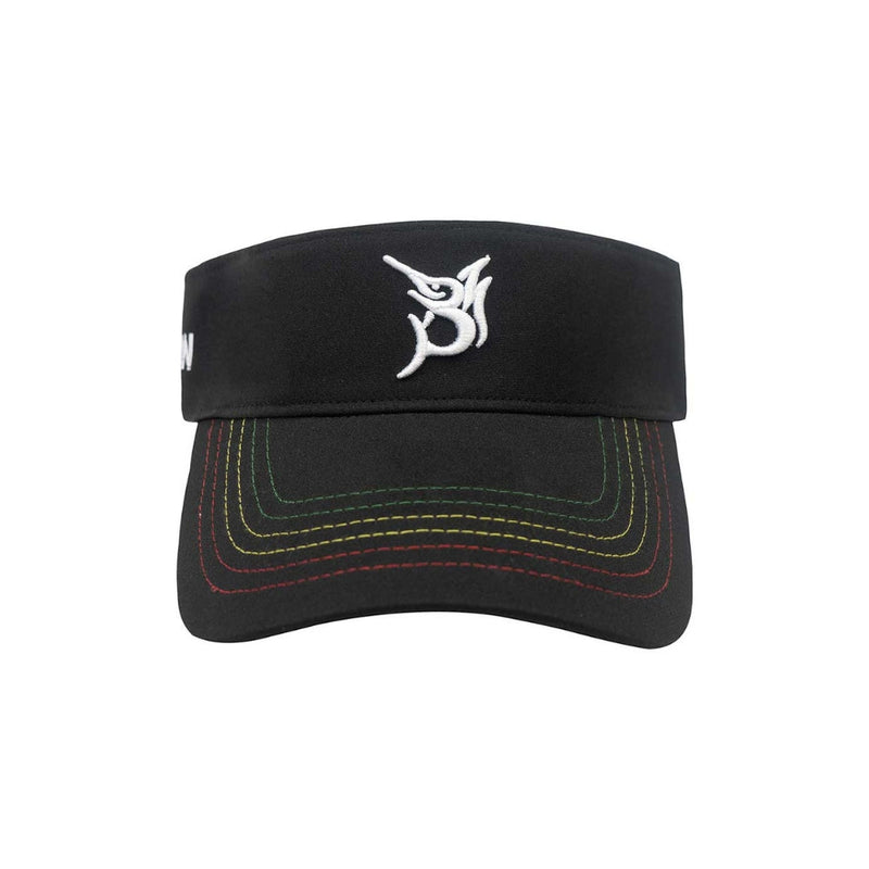 Bob Marlin Visor Black Rasta – Performance fishing apparel designed for sun protection, comfort, and offshore durability.