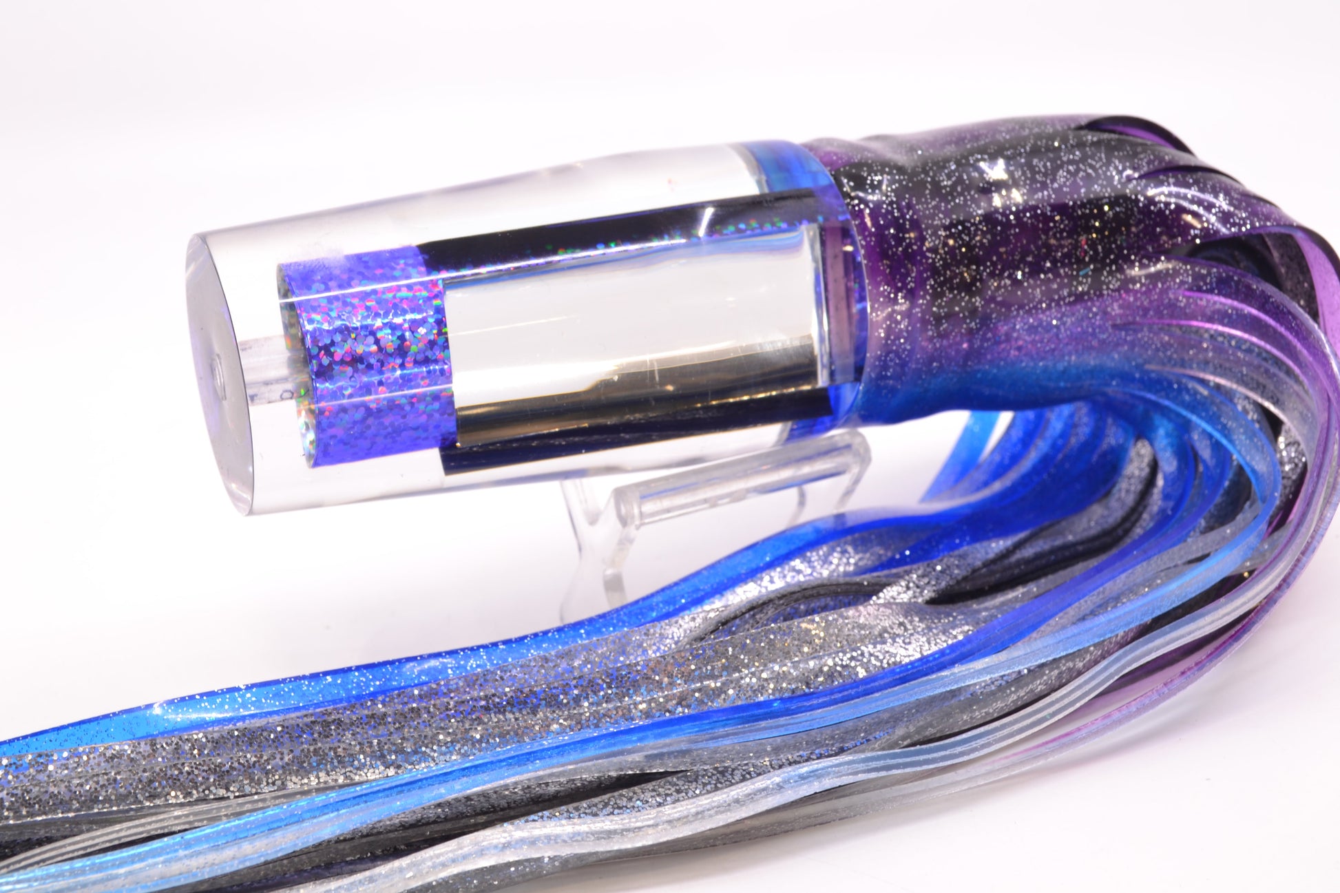 Aloha Lures Mirrored Purple Rainbow Sundowner 14" 11.5oz Skirted Purple-Blue-Black