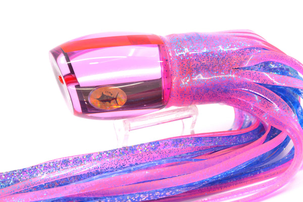 Aloha Lures Pink Mirror Bamboocha 12" 11.5oz Skirted Mavis-Blue