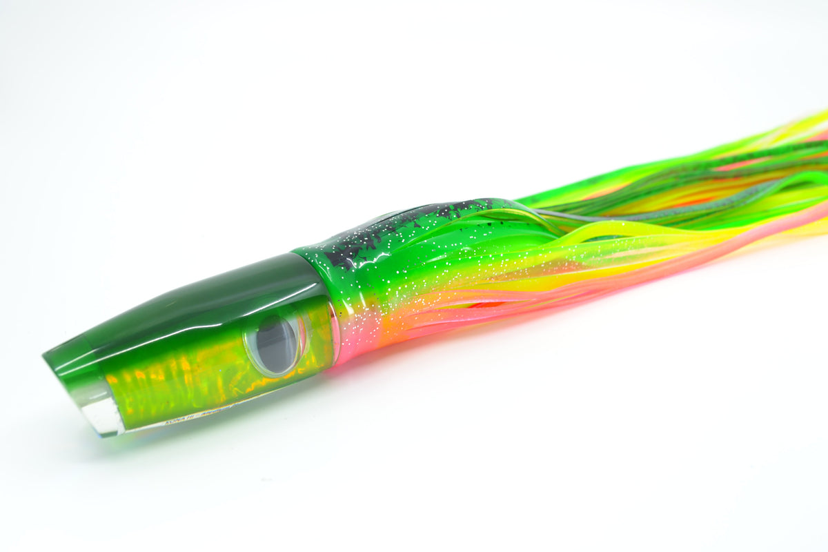 Marlin Magic Lime Green MOP Green Back Doll Eyes Medium Plunger 10" 7.7oz Skirted - Trolling Lures (view 2 of 7)