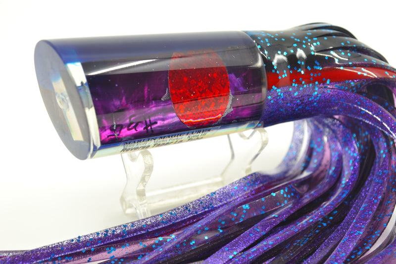 Marlin Magic Purple MOP Blue Back Red Eyes Reverse Taper Large Tube 12" 8.6oz Skirted - Trolling Lures