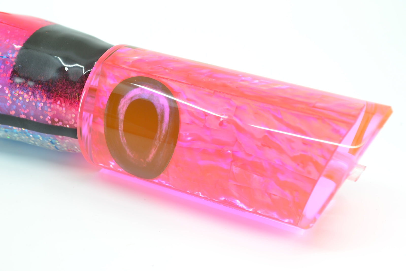 Moyes Lures Fluorescent Pink Resin Awabi Shell Large Pipe Bomb 14" 12.3oz Skirted (view 7 of 7)