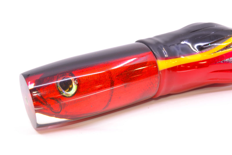 Ali'i Kai Lures Red Opelu Black-Red Back Medium Hard Head 12" 9oz Skirted Black-Red