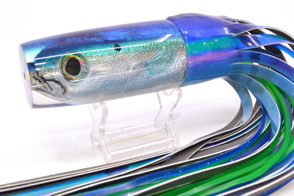 Ali'i Kai Lures Opelu Blue-Teal Back Medium Hard Head 12" 7oz Fire Tailz Vinyl Blueberry