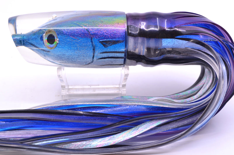 Ali'i Kai Lures Skipjack Fish Head Medium Plunger 12" 10oz Skirted Purple Skipjack