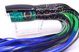 Moyes Lures Blue-Green Oil Slick Black Back Small Boogeyman 9" 3.5oz Skirted Black Aurora