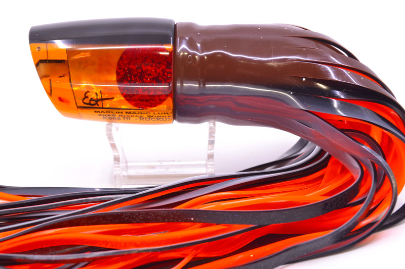 Marlin Magic Orange Awabi Black Back Red Eyes Ruckus 12" 11oz Skirted Root Beer-Silver