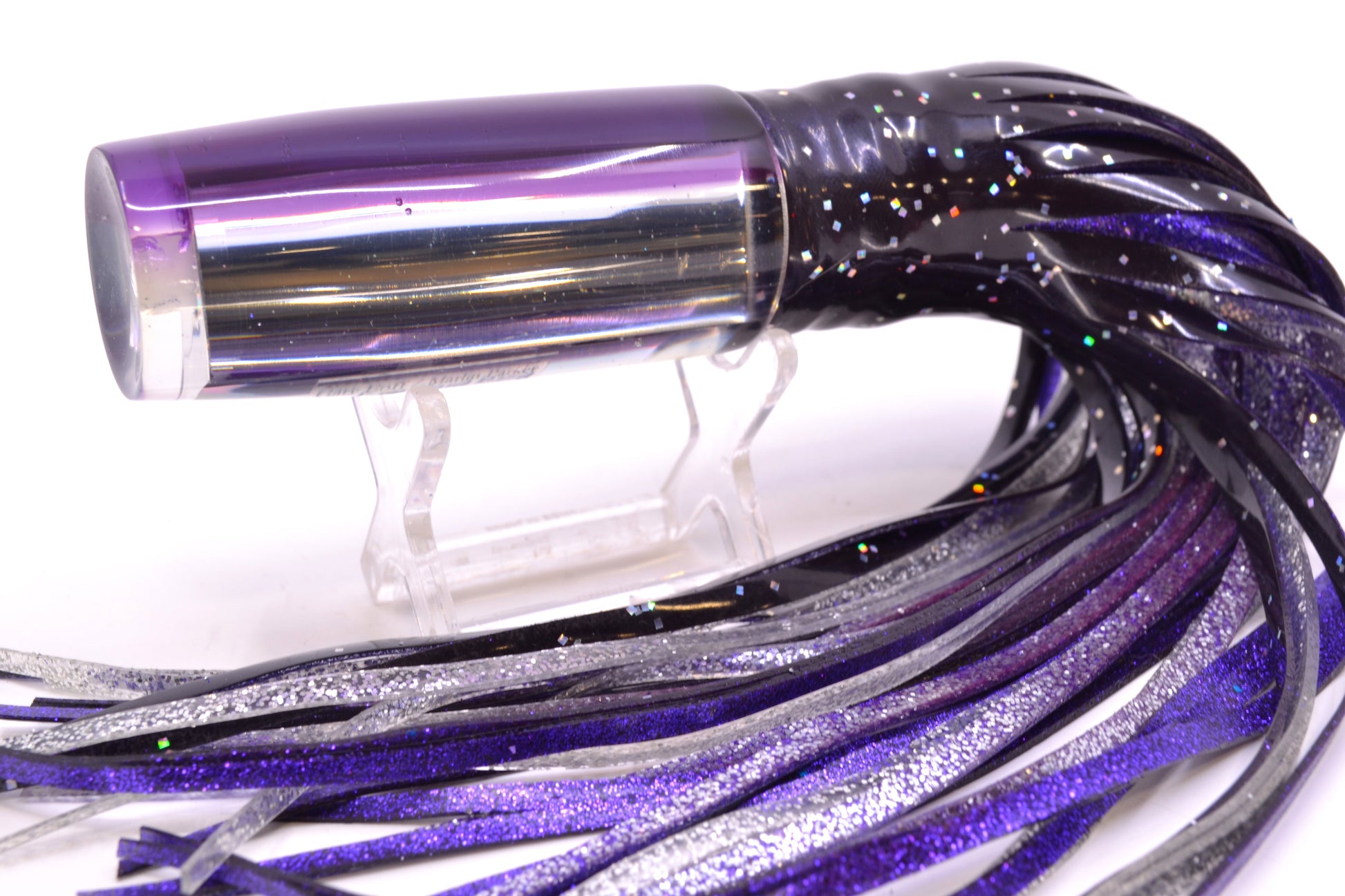 Marlin Magic Clear Mirrored Purple Back Medium Hard Head 9" 5oz Skirted Black/Purple