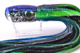 Moyes Lures S&P MOP Blue Back Taxi Eyes Small Argus 9" 3.5oz Skirted Black Aurora