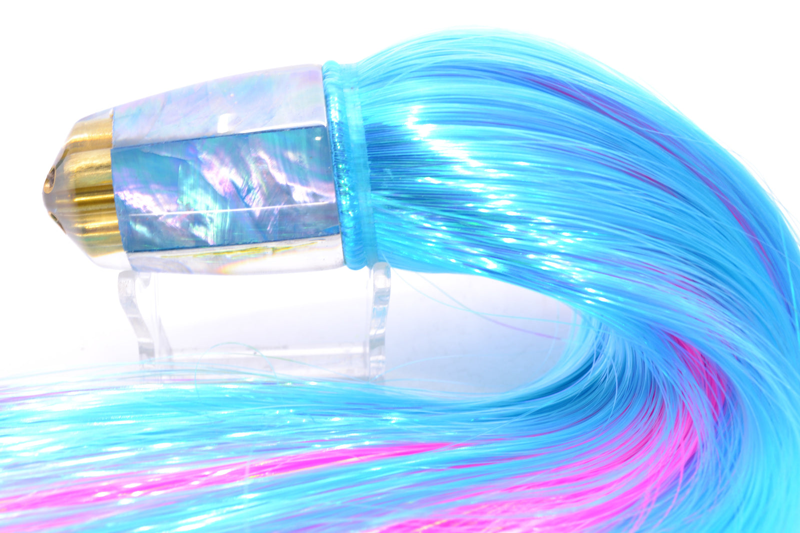 Koya Lures Ice Blue MOP 4-Hole Bullet 9"+ 7oz Strobez Ice Blue/Pink