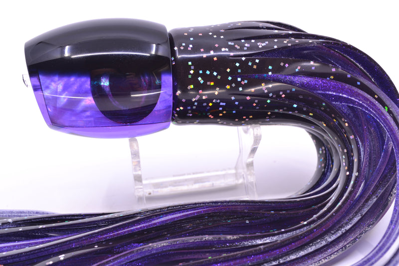 Moyes Lures Purple MOP Black Back Taxi Eyes Medium Blaster 12" 6oz Skirted Black/Purple