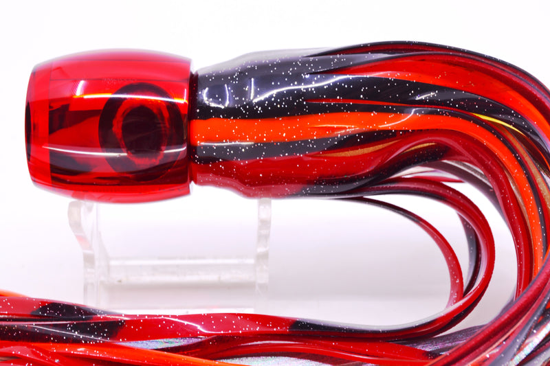 Moyes Lures Red Mirrored Taxi Eyes Medium Secret 10" 5oz Skirted Black-Red/Kajiki