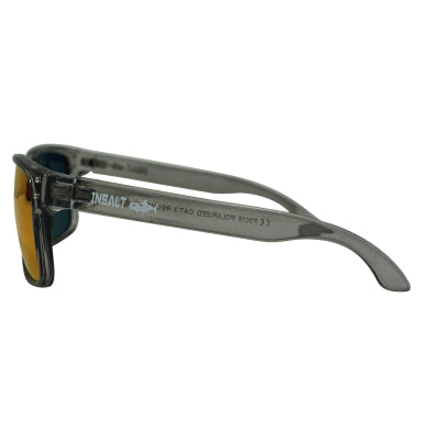 INSALT EXGB-TR-O Angler Pro Excalibur Transparent Grey Polarized Recycled Sunglasses - Orange