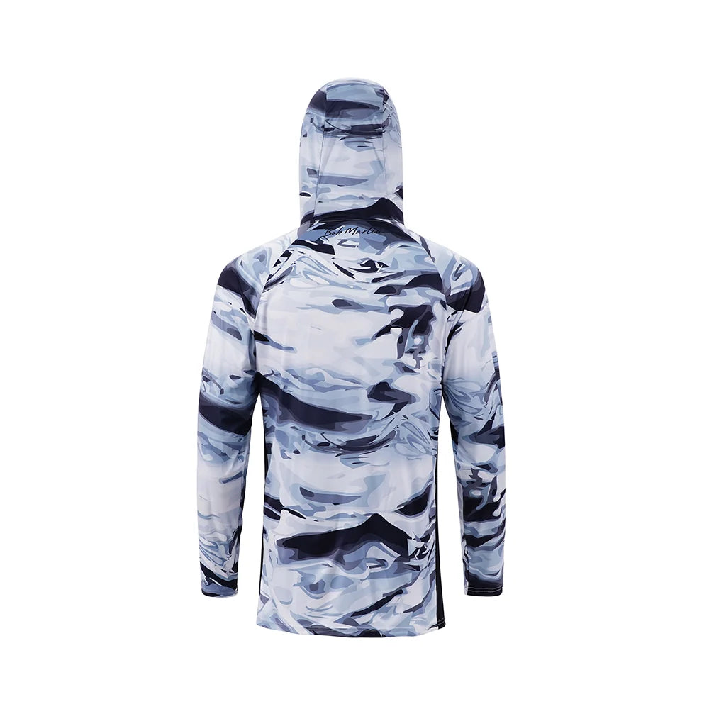 Bob Marlin Performance Hoody With Built-in Face Mask Grey Storm (view 3 of 3)