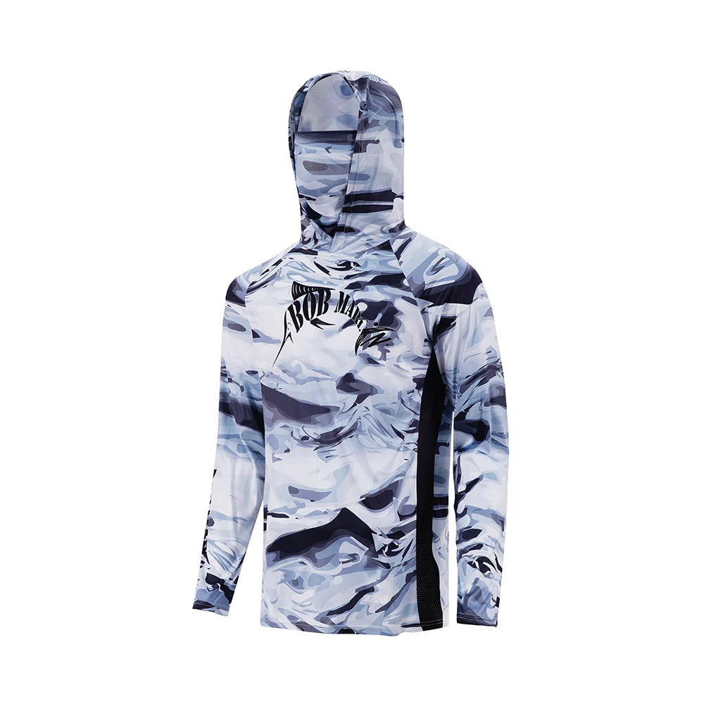 Bob Marlin Performance Hoody With Built-in Face Mask Grey Storm - XXL
