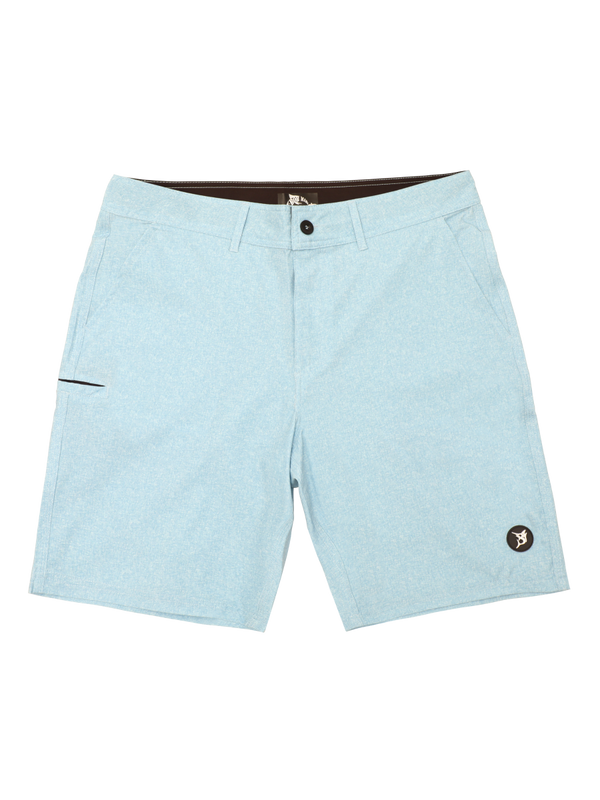 Bob Marlin Recycled Hybrid Shorts Light Blue – Performance fishing apparel designed for sun protection, comfort, and offshore durability.