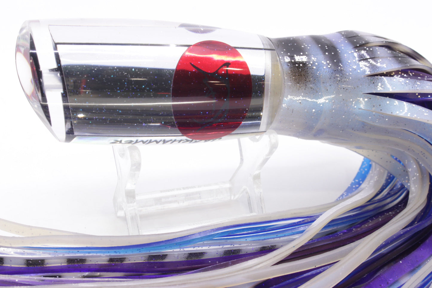 Bonze Lures Mirrored Red Eyes Jackhammer 10" 8.5oz Skirted White-Black Stripes