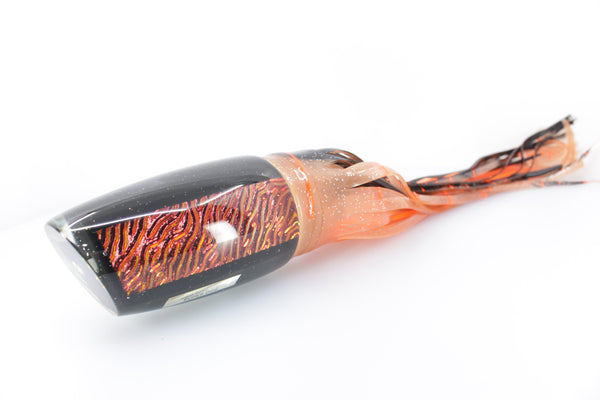Marlin Magic Red-Orange Lava Black Magic Super Dog 16" 15oz Skirted – premium trolling lure for offshore big game fishing
