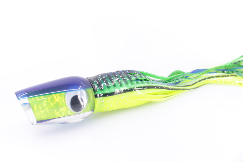Marlin Magic Lime Green MOP Blue Back Doll Eyes Captain's Choice 14" 12.5oz Skirted - Trolling Lures (view 1 of 8)