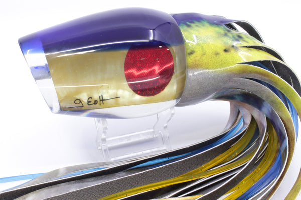 Marlin Magic Golden MOP Blue Back Red Eyes Papa Joe 16" 17.5oz FT Vinyl Yellowfin – premium trolling lure for offshore big game fishing
