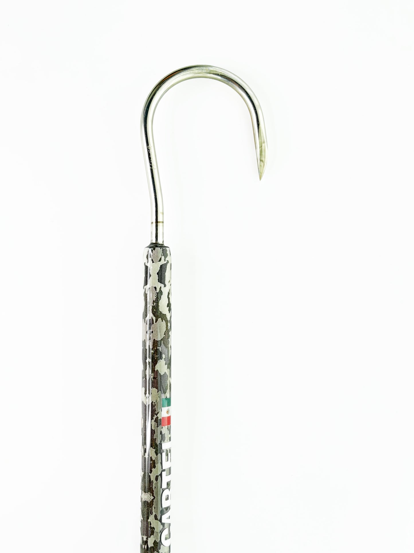 Dahunter Camouflage Carbon Fiber Gaff with Black Textured Grip and Wrist Strap, 6Ft Shaft and 3-Inch Tiller Hook