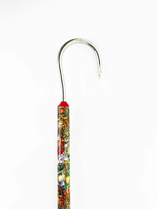 Dahunter Carbon Fiber Gaff with Red and Black Cord Wrap, 6Ft Shaft and 2.5-Inch Tiller Hook