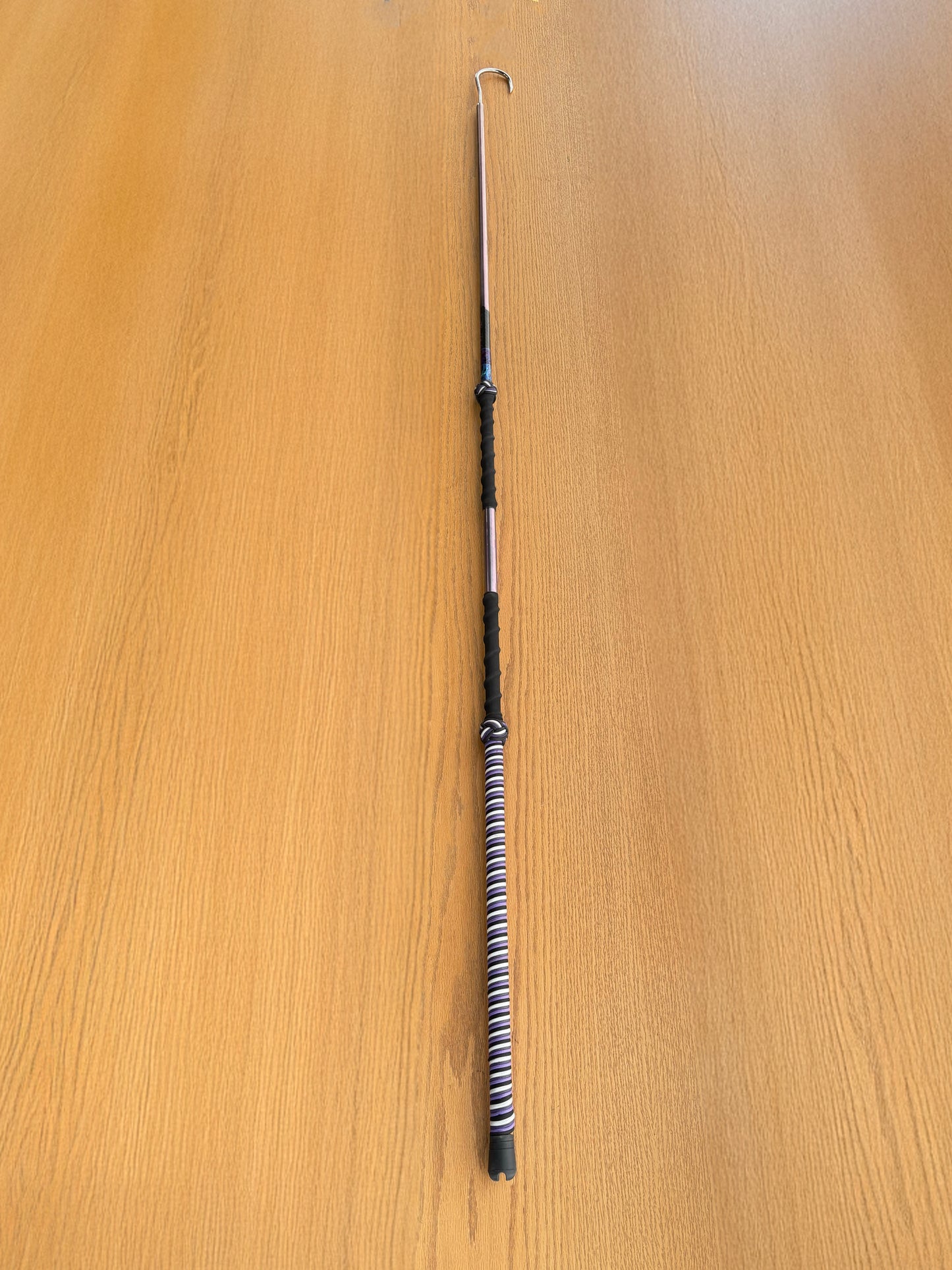 Dahunter Carbon Fiber Gaff with Black and Purple Grip, Holographic Shaft, and 2.5-Inch Tiller Hook, 6Ft Length