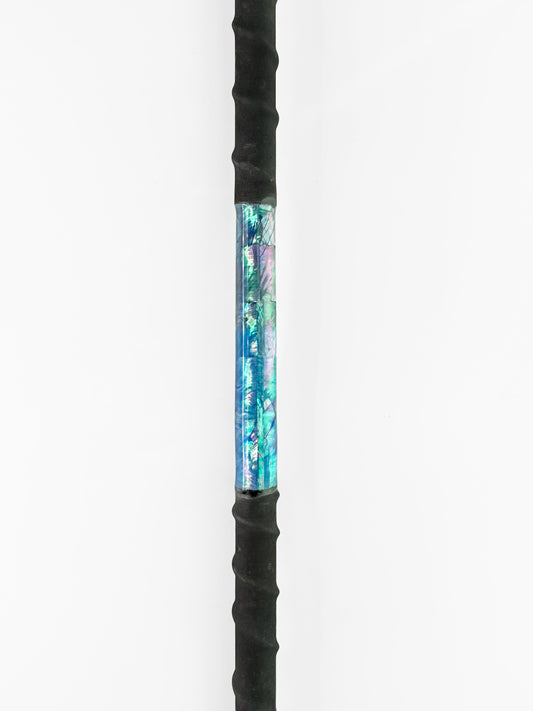 Dahunter Carbon Fiber Gaff with Blue Metallic Wrap and Black Grip, 6Ft Shaft and 2.5-Inch Tiller Hook