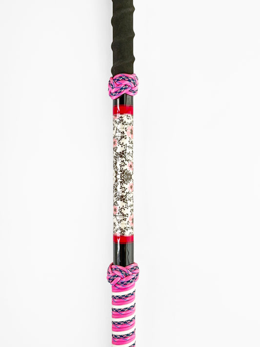 Dahunter Floral Carbon Fiber Gaff with Pink and Black Cord Wrap, 6Ft Shaft and 2-Inch Tiller Hook