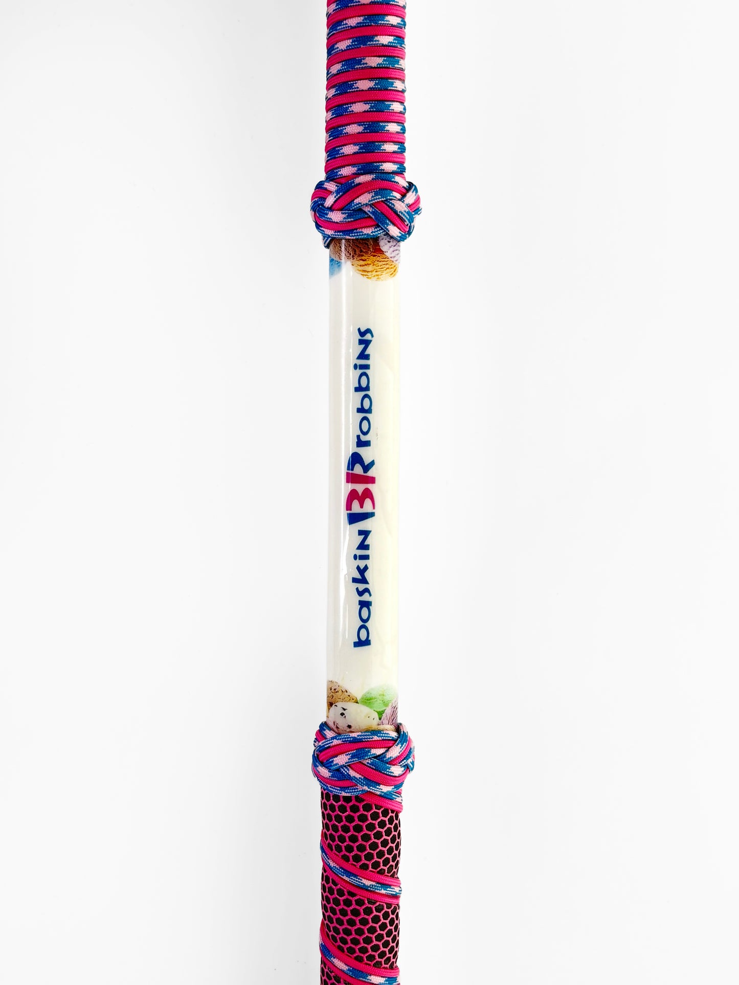 Dahunter Carbon Fiber Gaff with Baskin Robbins Tube and Red-Blue Braided Wrap, 6Ft Shaft with 3 Tiller Hook