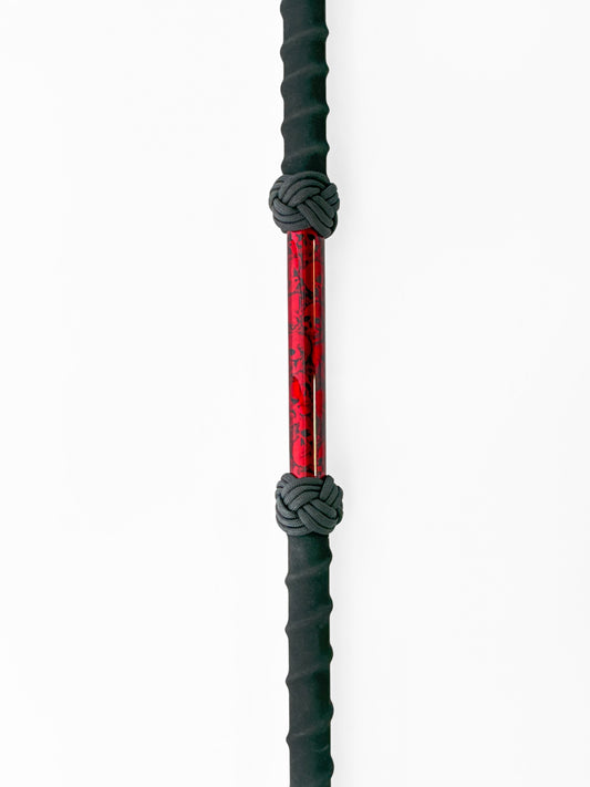 Dahunter Carbon Fiber Gaff with Red Patterned Wrap and Dual Hook, 6Ft Shaft