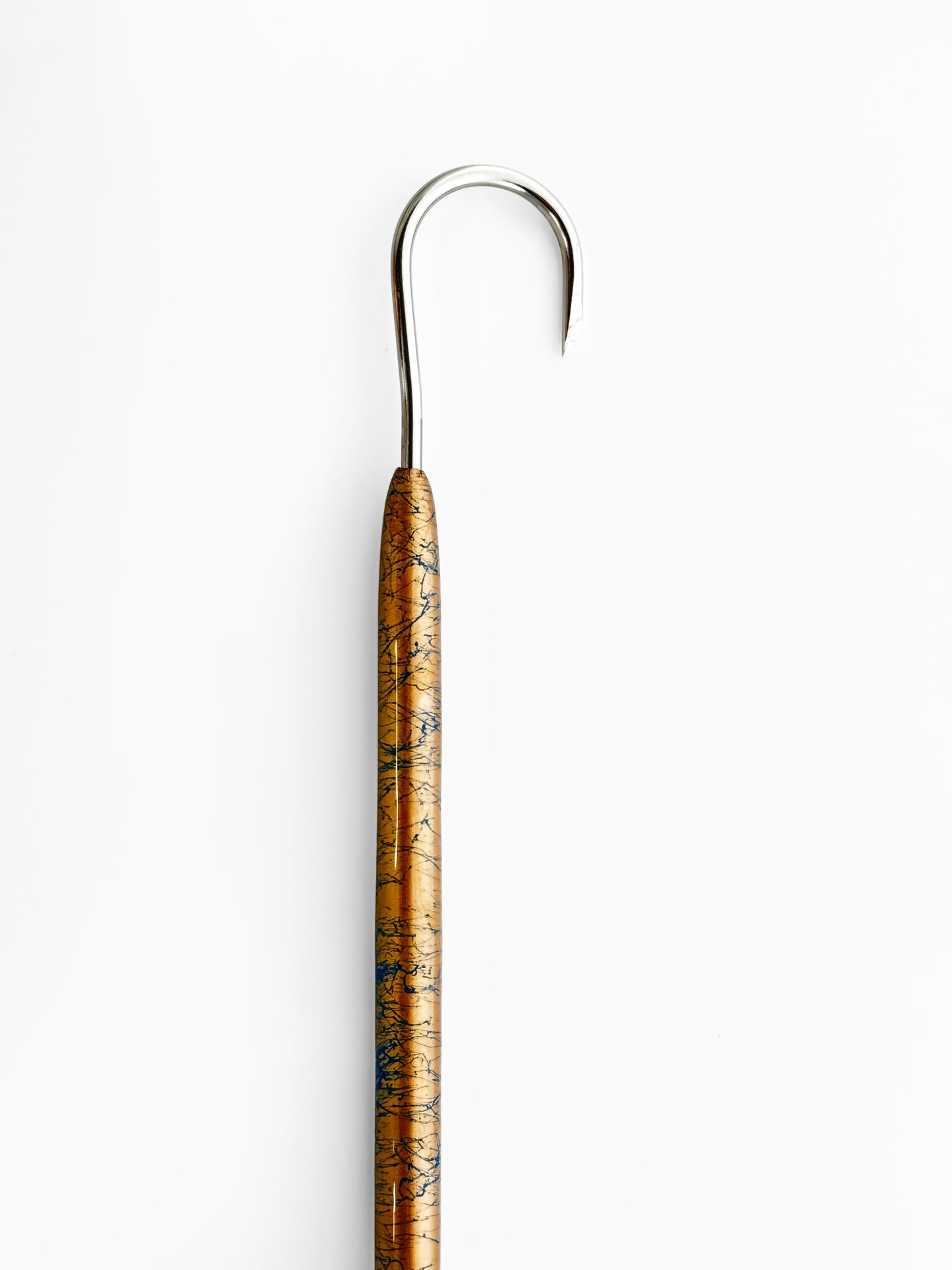 Dahunter Carbon Fiber Gaff with Blue and Yellow Cord Wrap, 4Ft Shaft and 2-Inch Tiller Hook