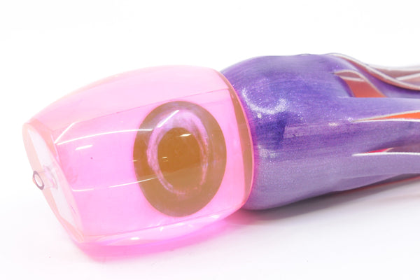 Moyes Lures Pink MOP Taxi Eyes Medium Blaster 12" 6oz FT Vinyl Purple Eclipse – premium trolling lure for offshore big game fishing