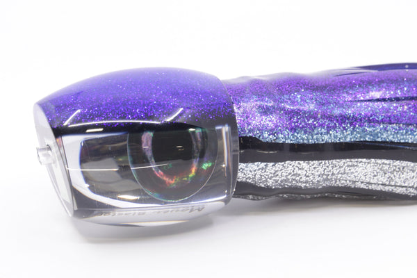 Moyes Lures Mirrored Blue-Black Back Taxi Eyes Medium Blaster 12" 6oz Skirted – premium trolling lure for offshore big game fishing